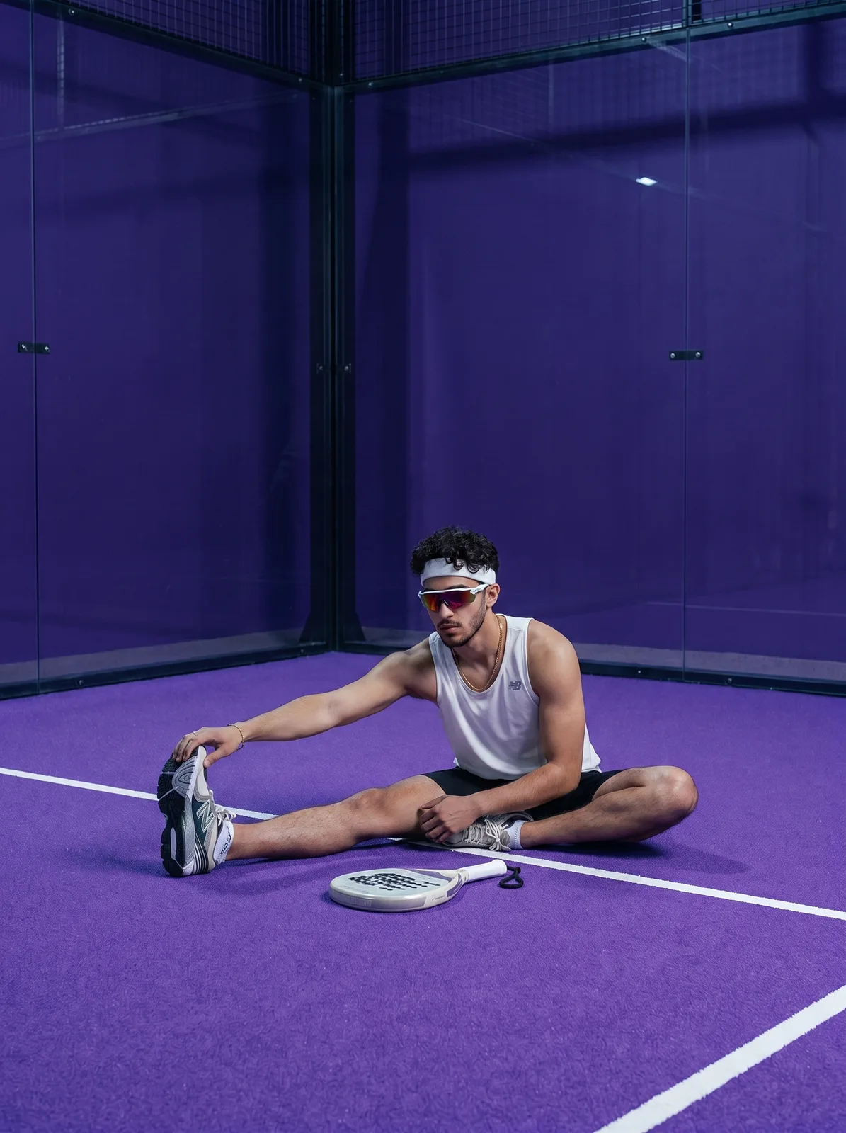 Spieler auf dem lila Court